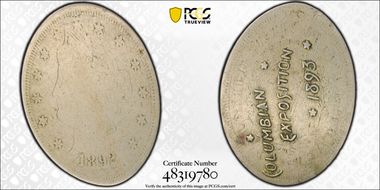 1893 Elongated M&D-4 Columbian Expo AU50BN