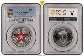 2023 50C Christmas Festive Floral MS69