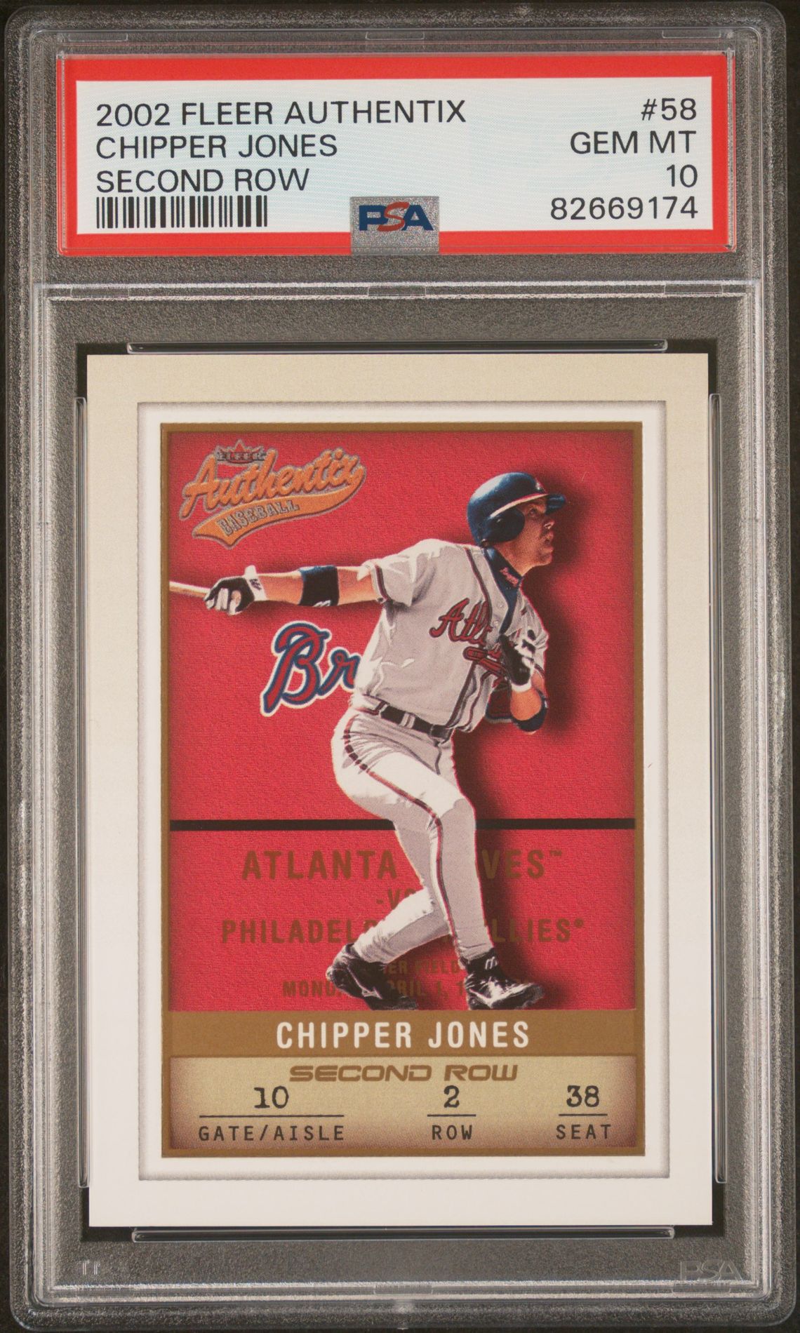2002 Fleer #58 Chipper Jones front