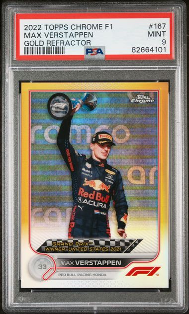 2020 Topps Chrome F1 Gold Refractor #6 Max Verstappen Rookie Card (#41/50)  - PSA MINT 9 - Pop 2 on Goldin Auctions