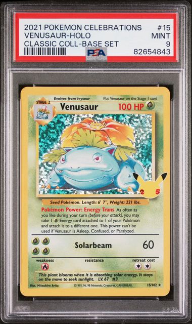 1997 TOMY Pokemon Scratch Unscratched #3 Venusaur Prism - BGS MINT