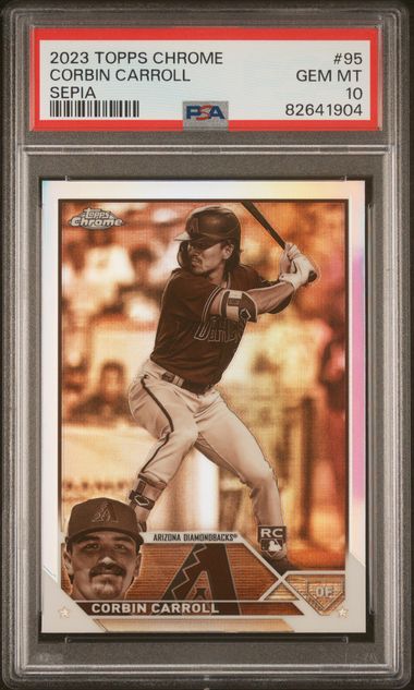 2023 Topps Chrome Corbin Carroll #95 (Sepia Refractor) Gem Mt 10 front