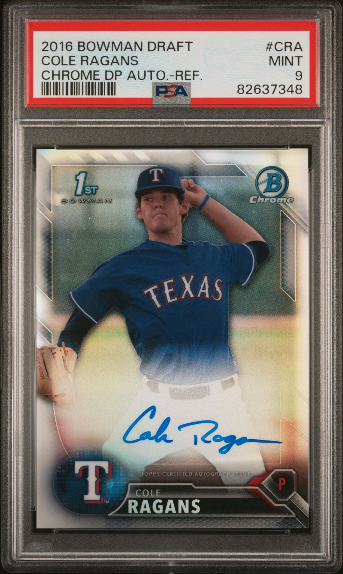 2016 Bowman BOWMAN DRAFT CHROME DRAFT PICKS AUTOGRAPHS CHROME DP AUTO-REF. #CRA Cole Ragans front