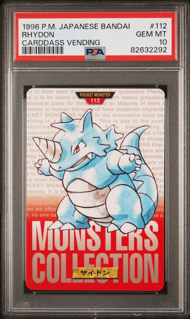 Rhydon card PSA 10, cert 82632292