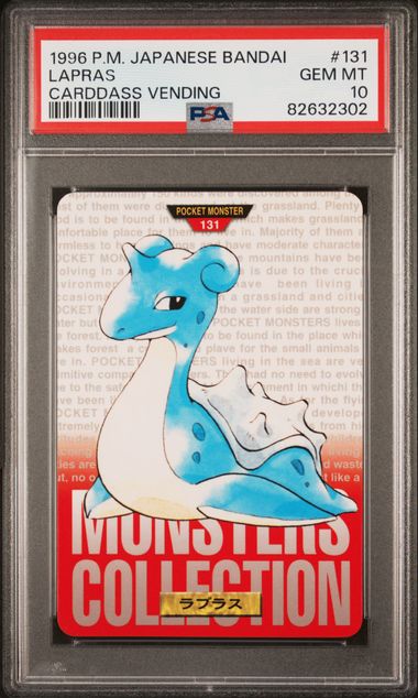 Lapras card PSA 10, cert 82632302