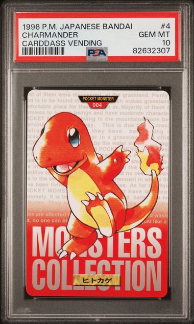 Charmander card PSA 10, cert 82632307