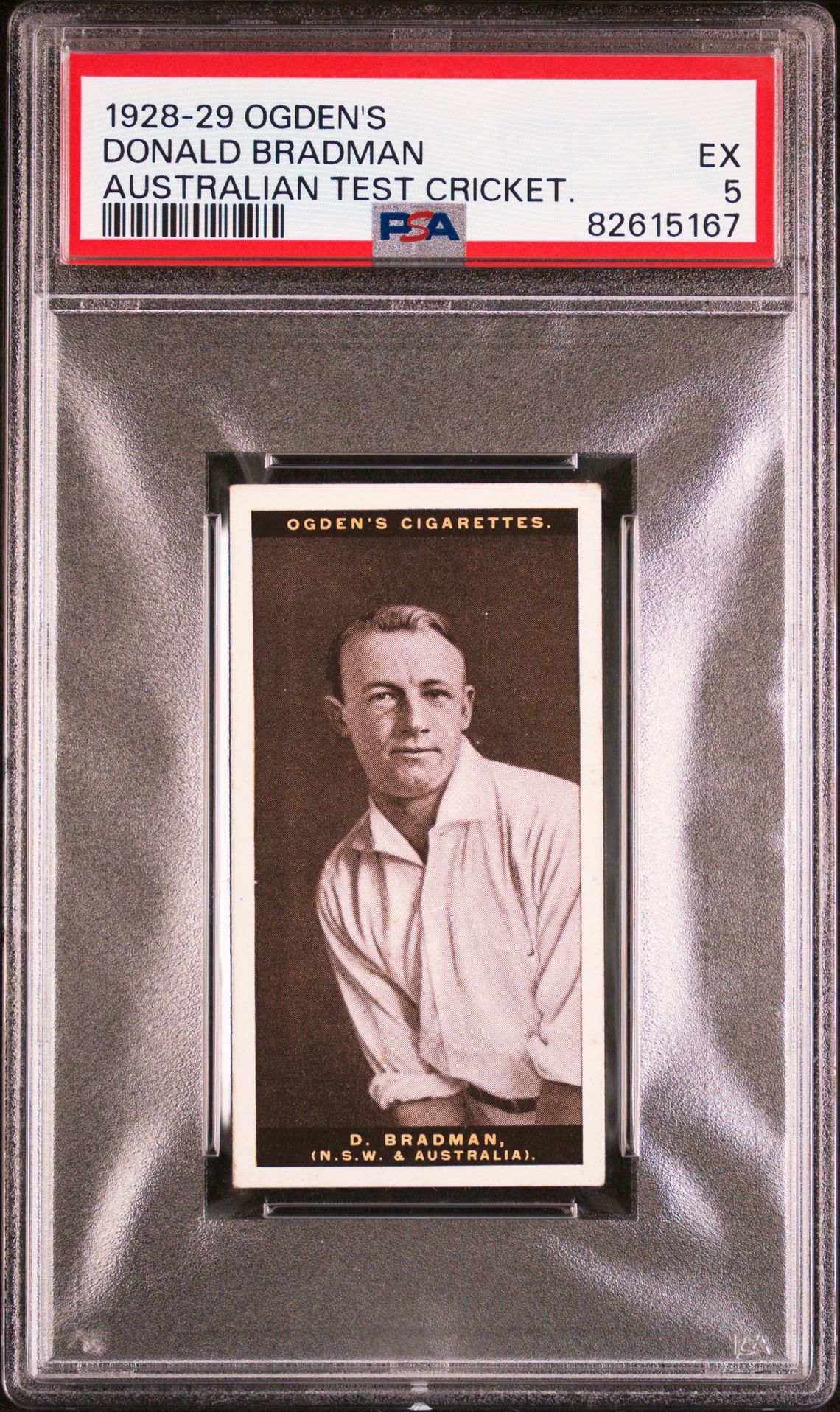 1928-29 OGDEN'S AUSTRALIAN TEST CRICKETERS AUSTRALIAN TEST CRICKET. Donald Bradman front