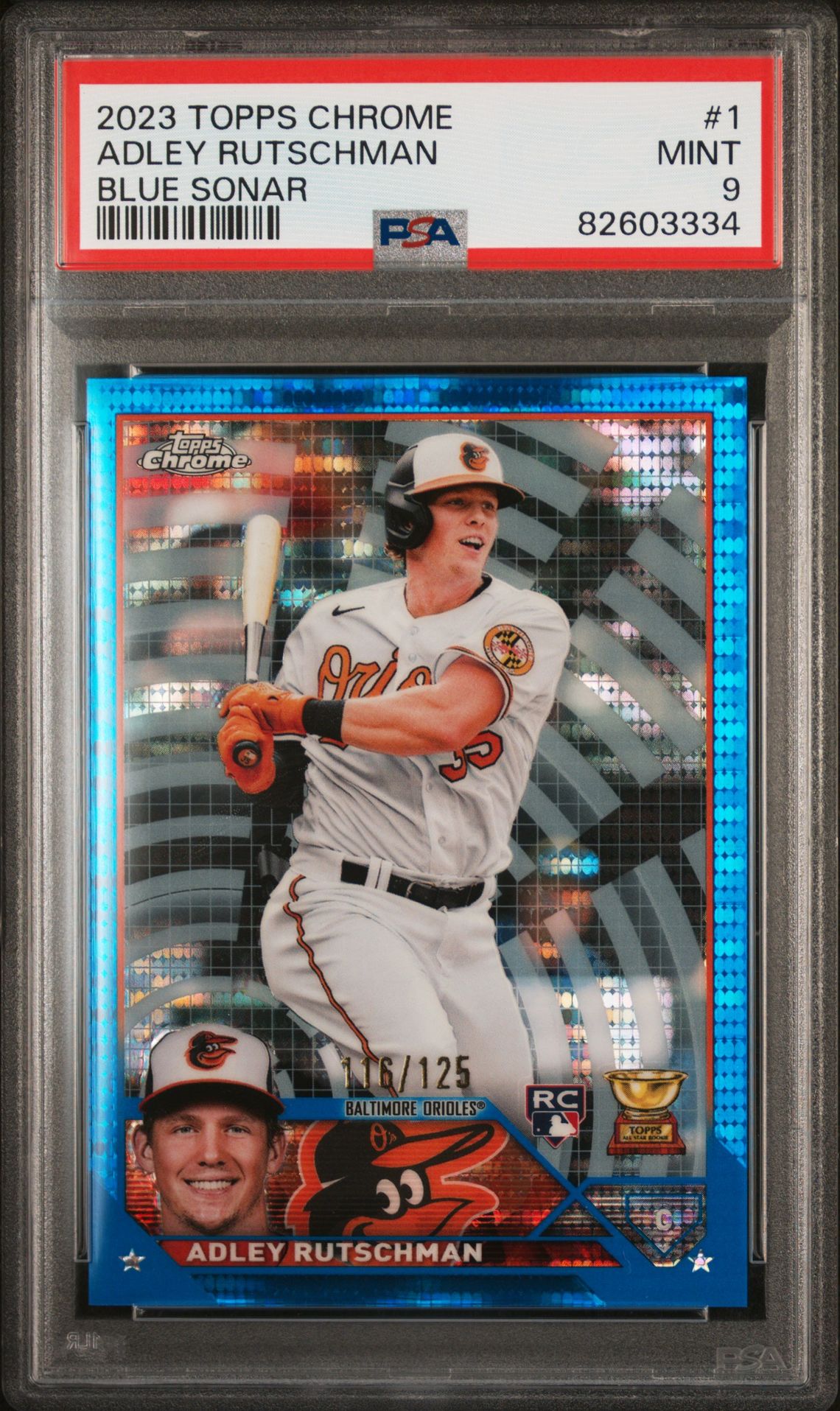 2023 Topps TOPPS CHROME BLUE SONAR REFRACTOR #1 Adley Rutschman front