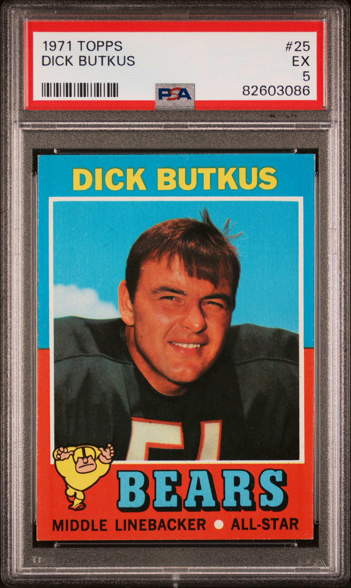 1971 Topps #25 Dick Butkus – PSA EX 5