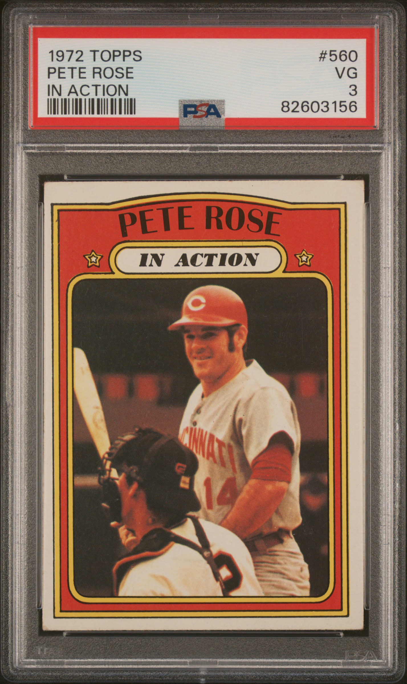 1972 Topps In Action #560 Pete Rose – PSA VG 3