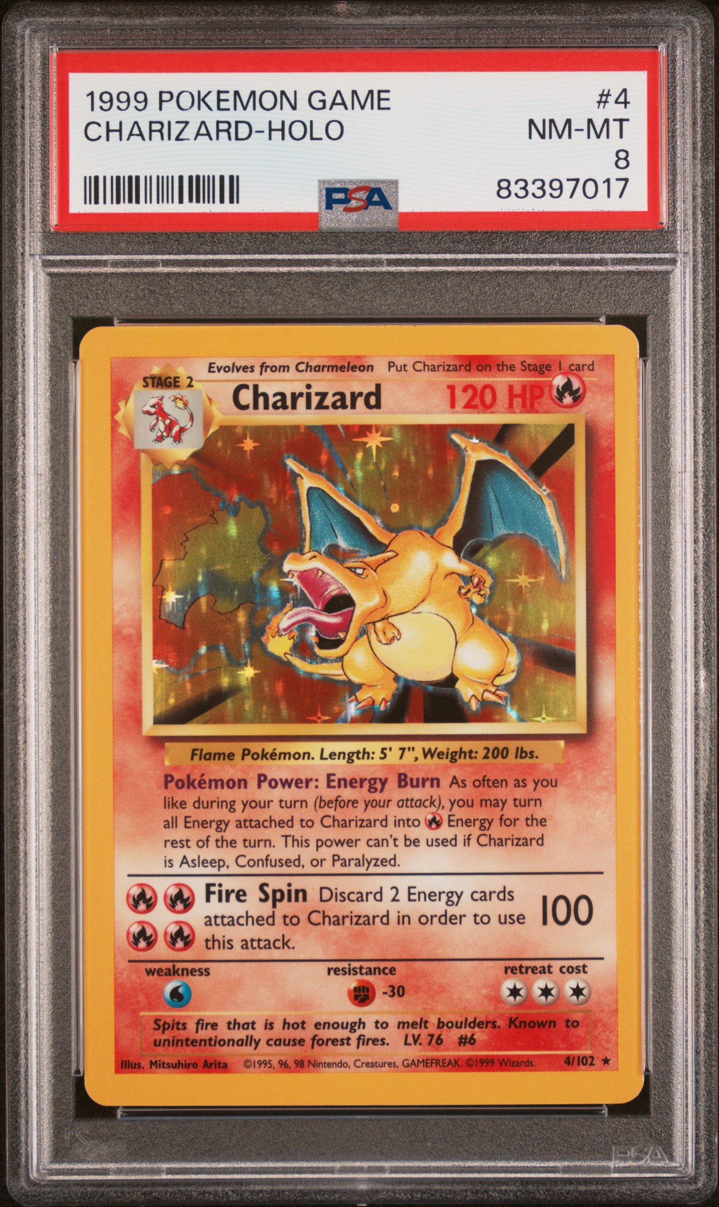 1999 POKEMON GAME #4 CHARIZARD-HOLO