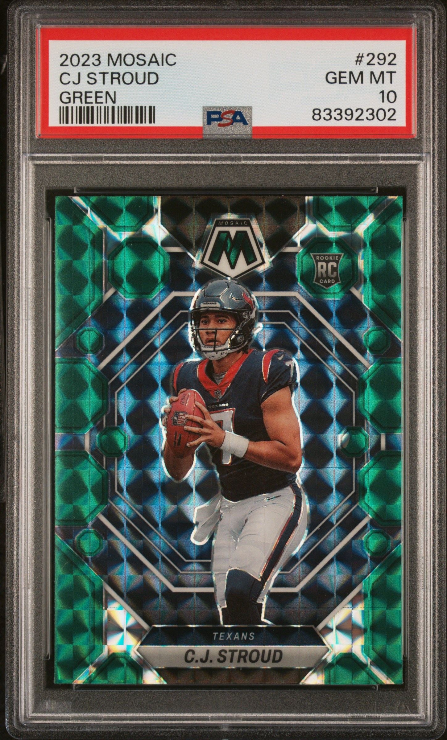 2023 Panini Mosaic Cj Stroud #292 (Green) Gem Mt 10 front