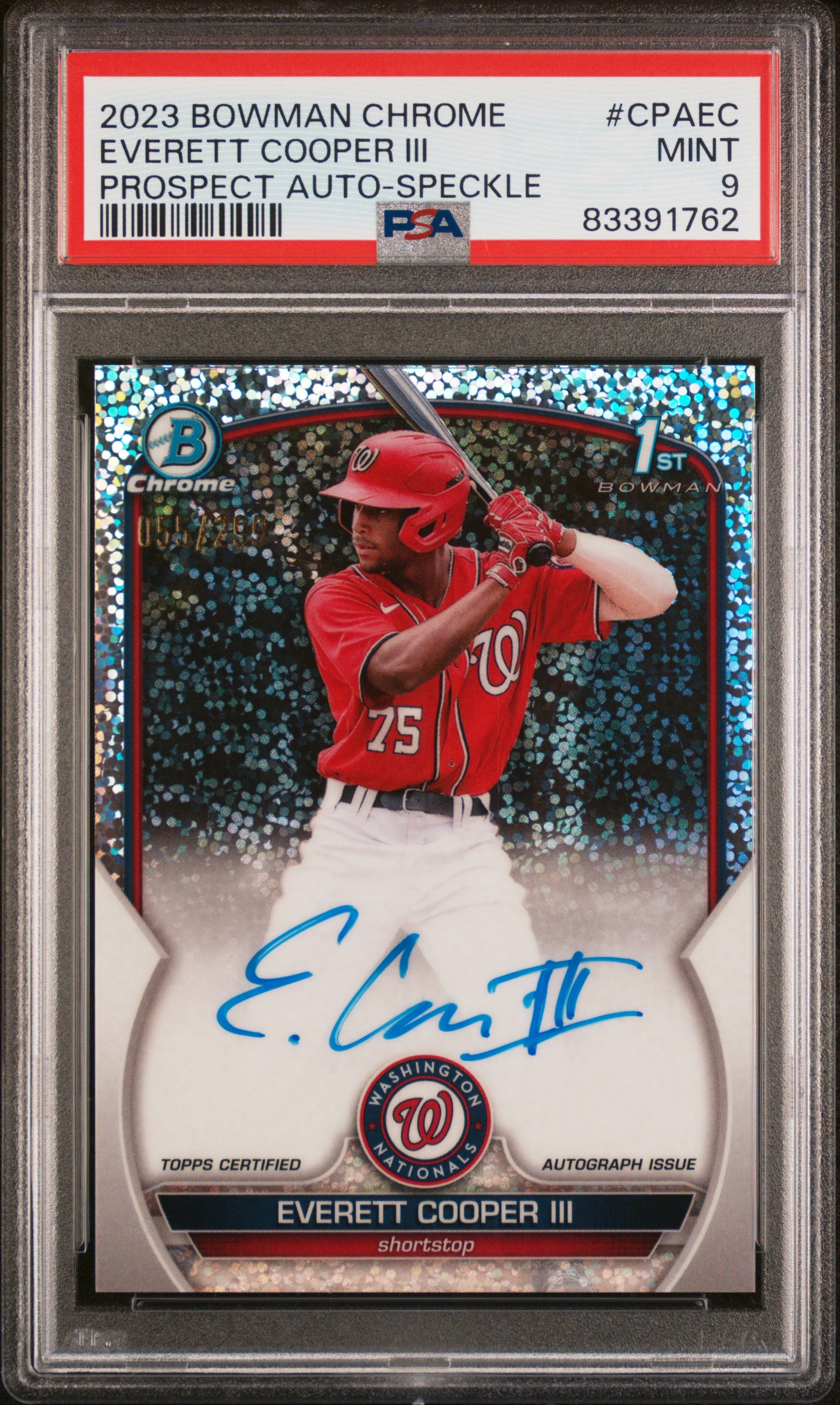 2023 BOWMAN CHROME PROSPECT AUTOGRAPHS #CPAEC EVERETT COOPER III PROSPECT AUTO-SPECKLE REF