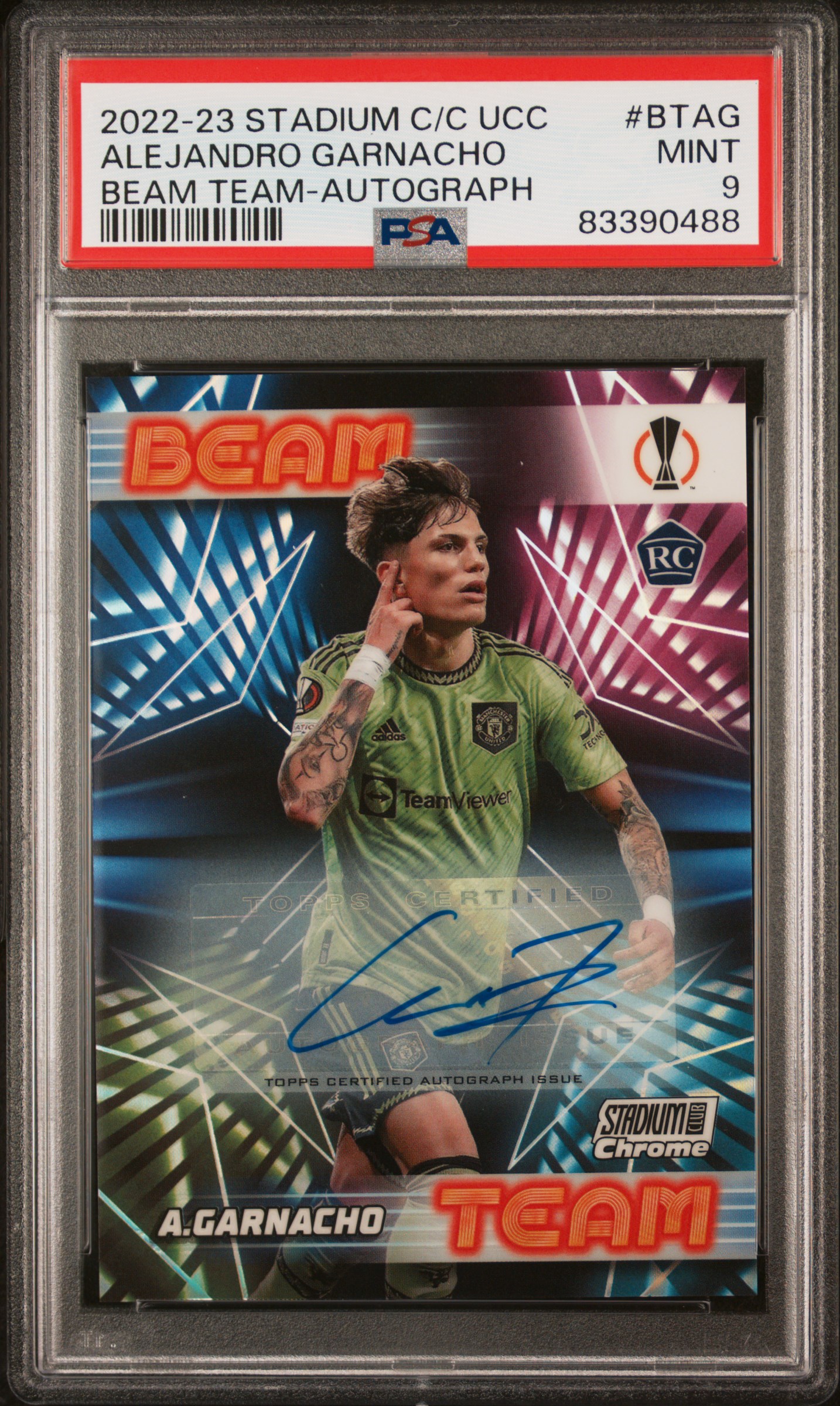 2022-23 TOPPS STADIUM CLUB CHROME UEFA CLUB COMPETITIONS BEAM TEAM #BTAG ALEJANDRO GARNACHO BEAM TEAM-AUTOGRAPH