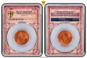 1889 1/2C KM-15 MS65RD