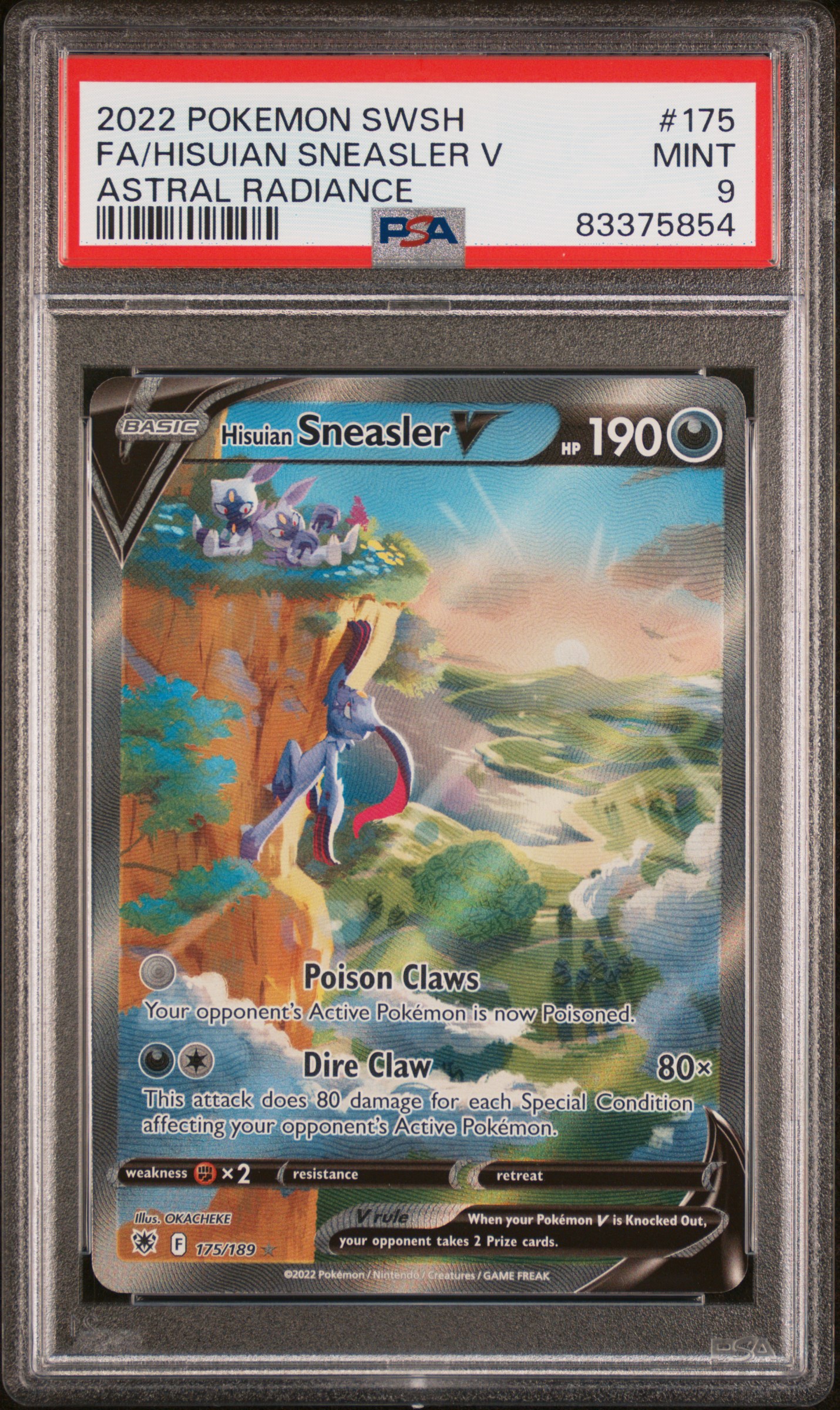 2022 POKEMON SWORD & SHIELD ASTRAL RADIANCE #175 FA/HISUIAN SNEASLER V ASTRAL RADIANCE
