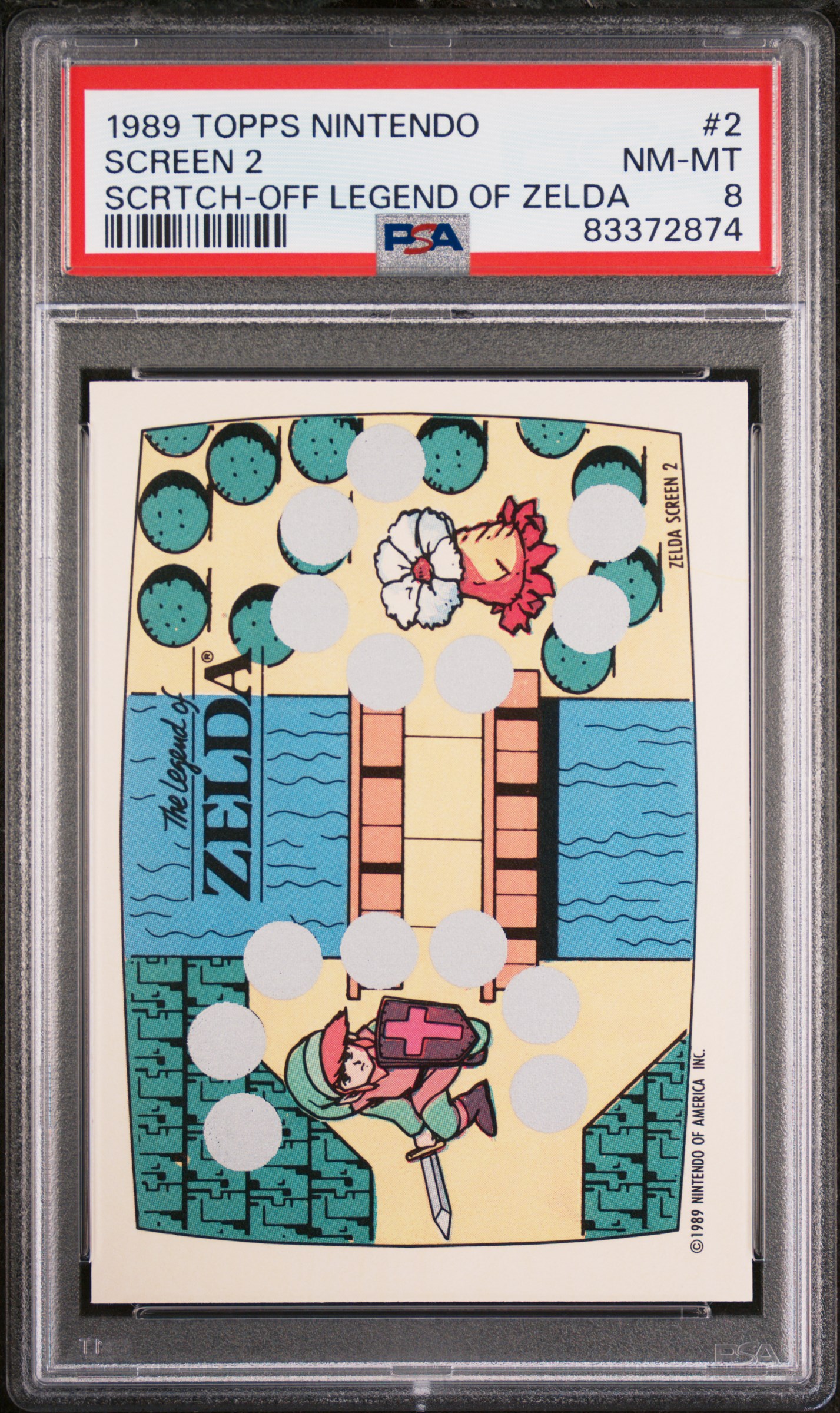 1989 TOPPS NINTENDO SCRATCH-OFF LEGEND OF ZELDA #2 SCREEN 2 SCRTCH-OFF LEGEND OF ZELDA