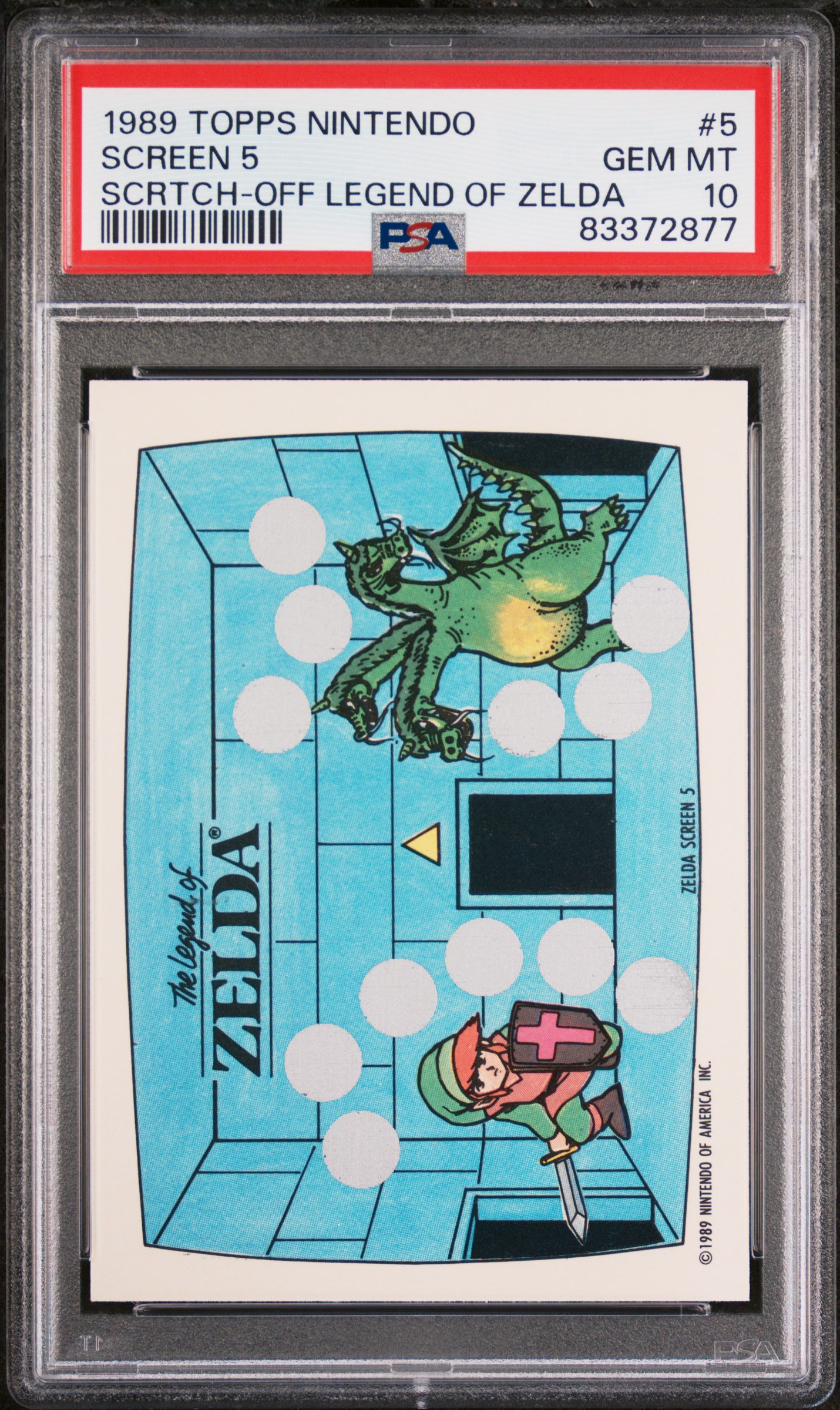 1989 TOPPS NINTENDO SCRATCH-OFF LEGEND OF ZELDA #5 SCREEN 5 SCRTCH-OFF LEGEND OF ZELDA