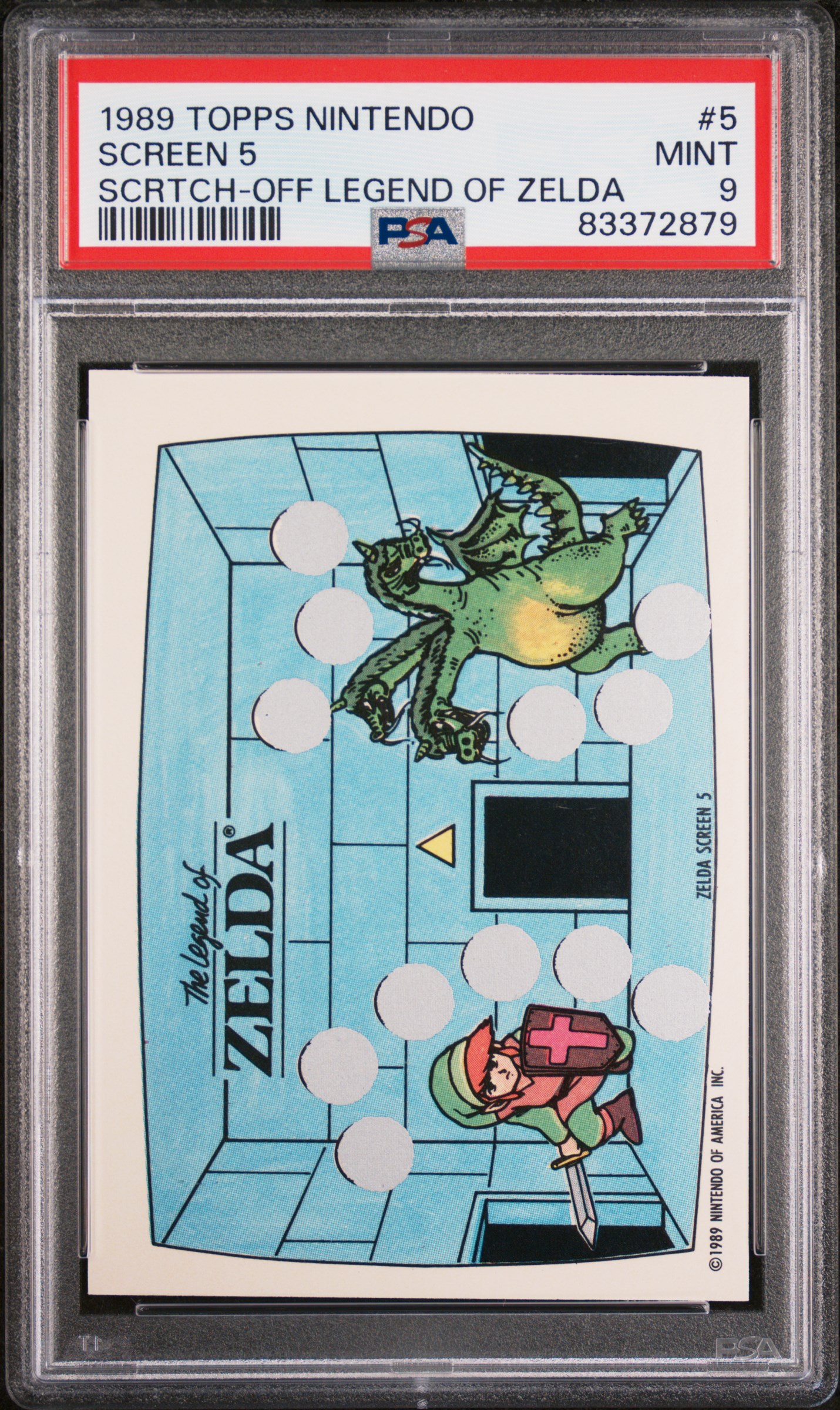 1989 TOPPS NINTENDO SCRATCH-OFF LEGEND OF ZELDA #5 SCREEN 5 SCRTCH-OFF LEGEND OF ZELDA