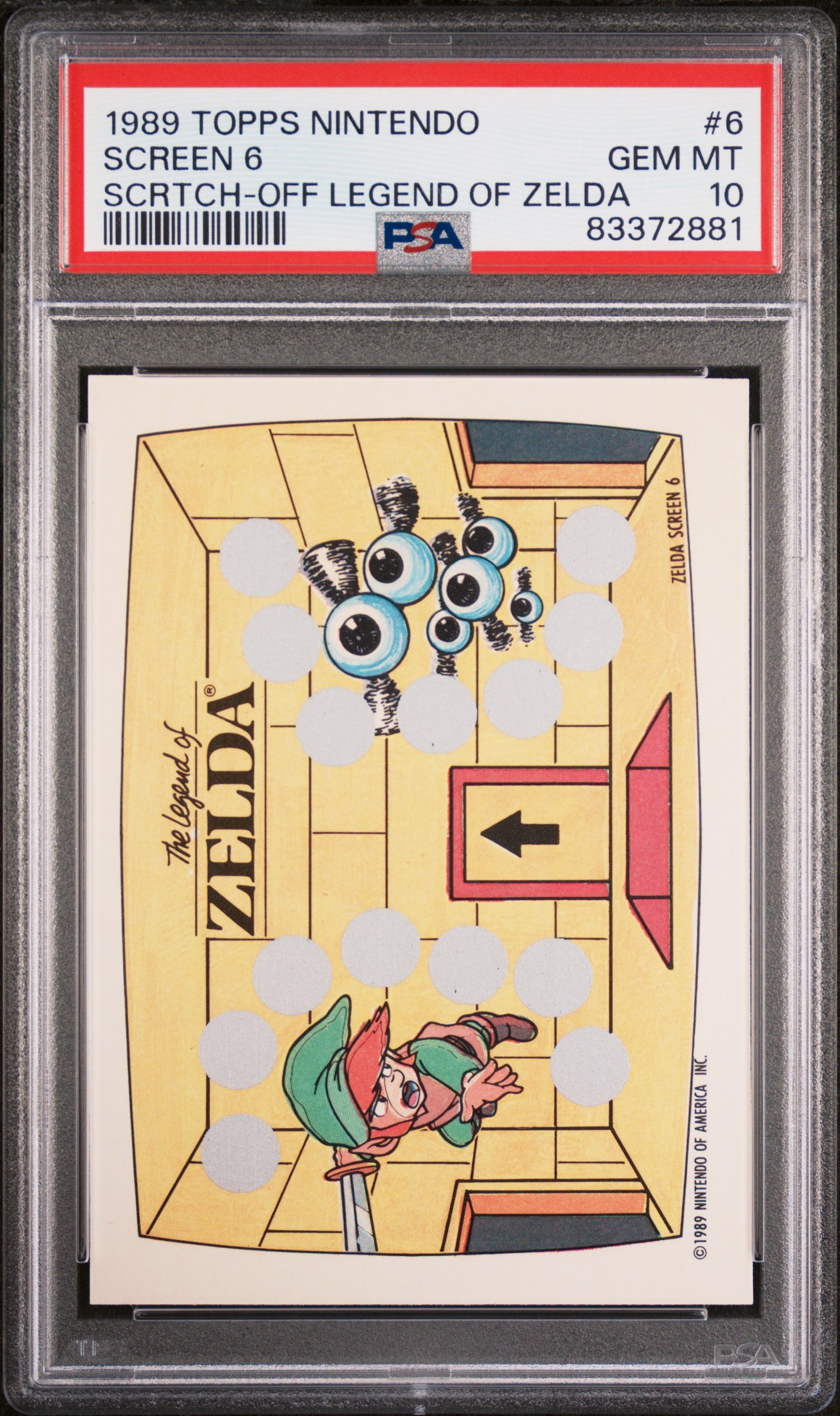 1989 TOPPS NINTENDO SCRATCH-OFF LEGEND OF ZELDA #6 SCREEN 6 SCRTCH-OFF LEGEND OF ZELDA