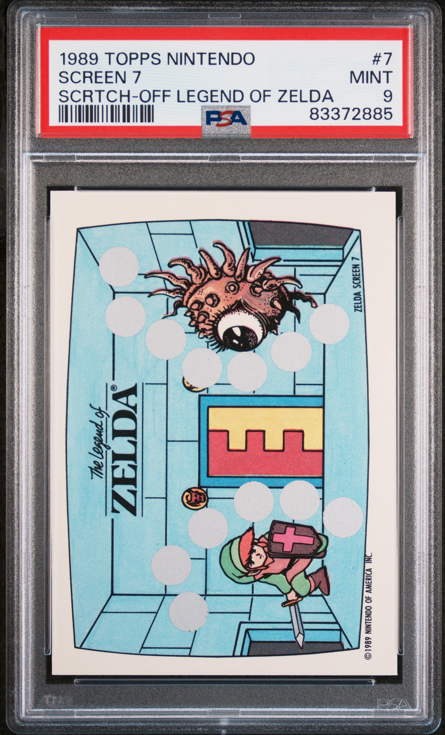 1989 TOPPS NINTENDO SCRATCH-OFF LEGEND OF ZELDA #7 SCREEN 7 SCRTCH-OFF LEGEND OF ZELDA