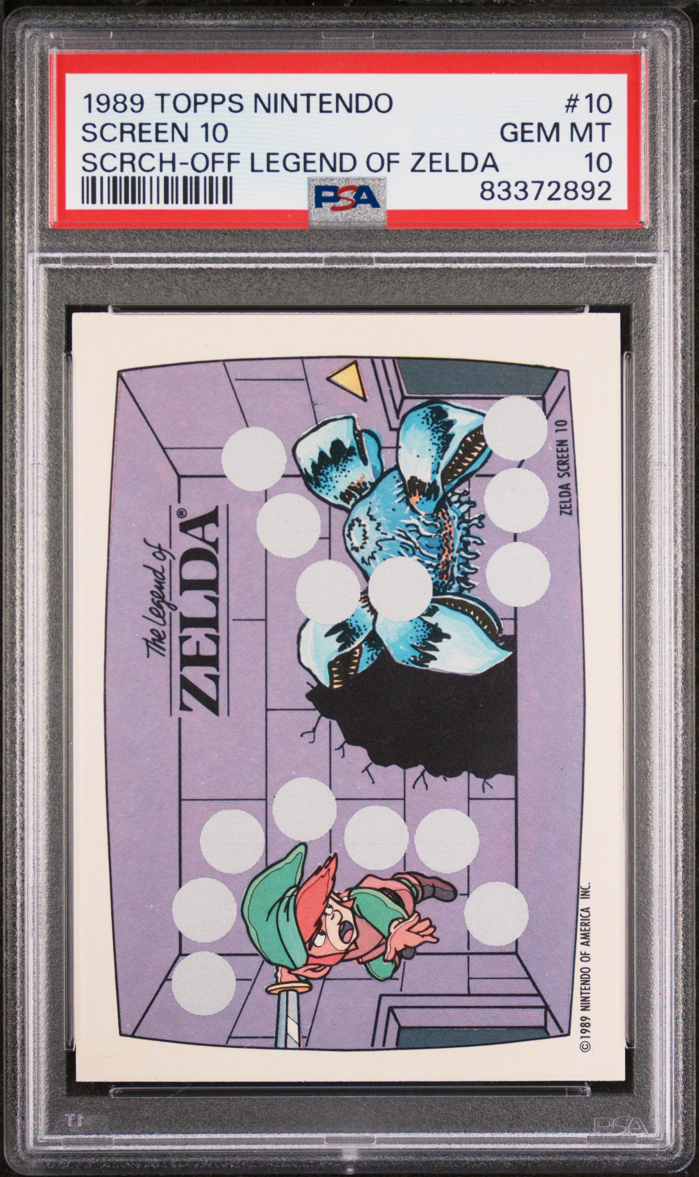 1989 TOPPS NINTENDO SCRATCH-OFF LEGEND OF ZELDA #10 SCREEN 10 SCRCH-OFF LEGEND OF ZELDA