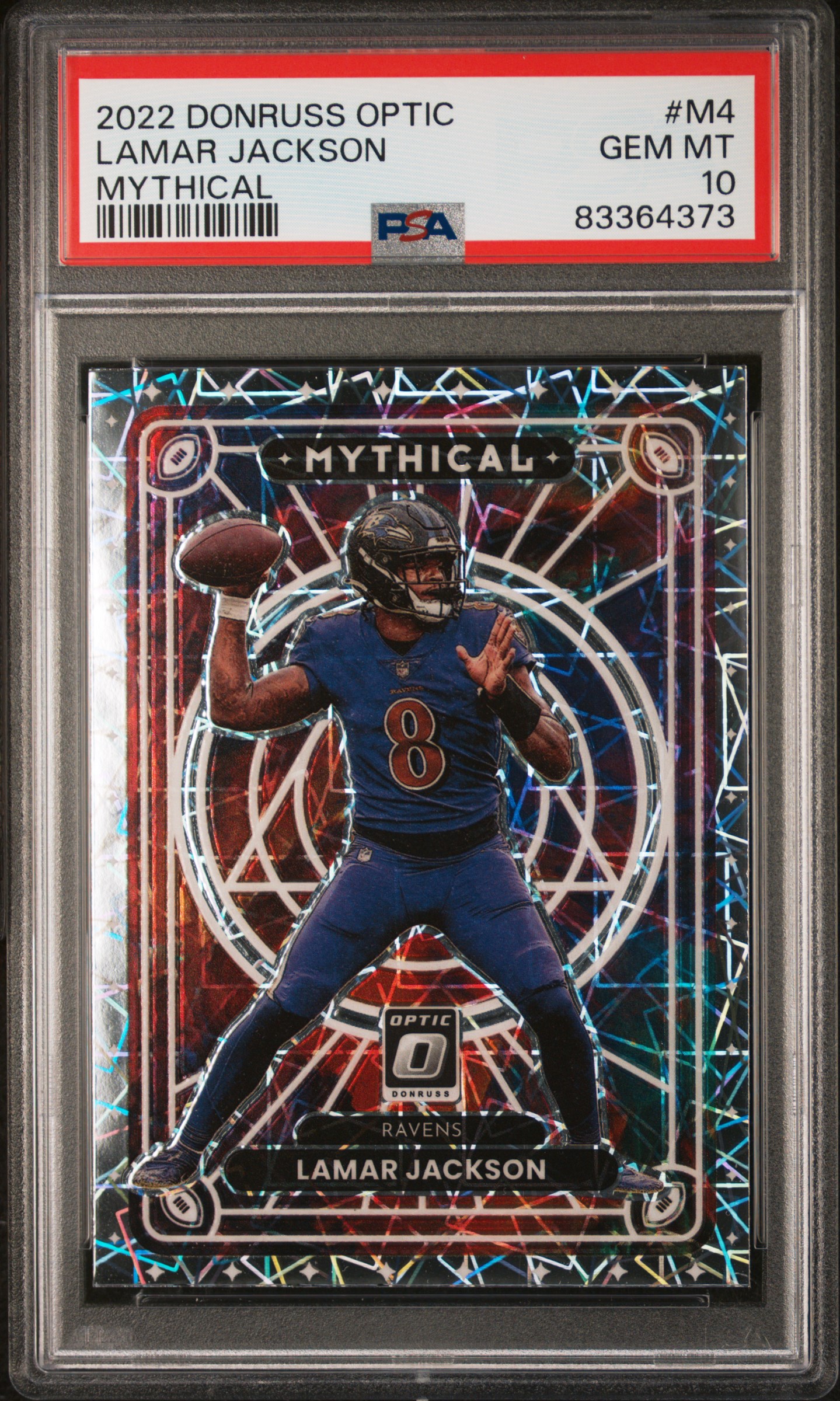 2022 PANINI DONRUSS OPTIC MYTHICAL #M4 LAMAR JACKSON MYTHICAL