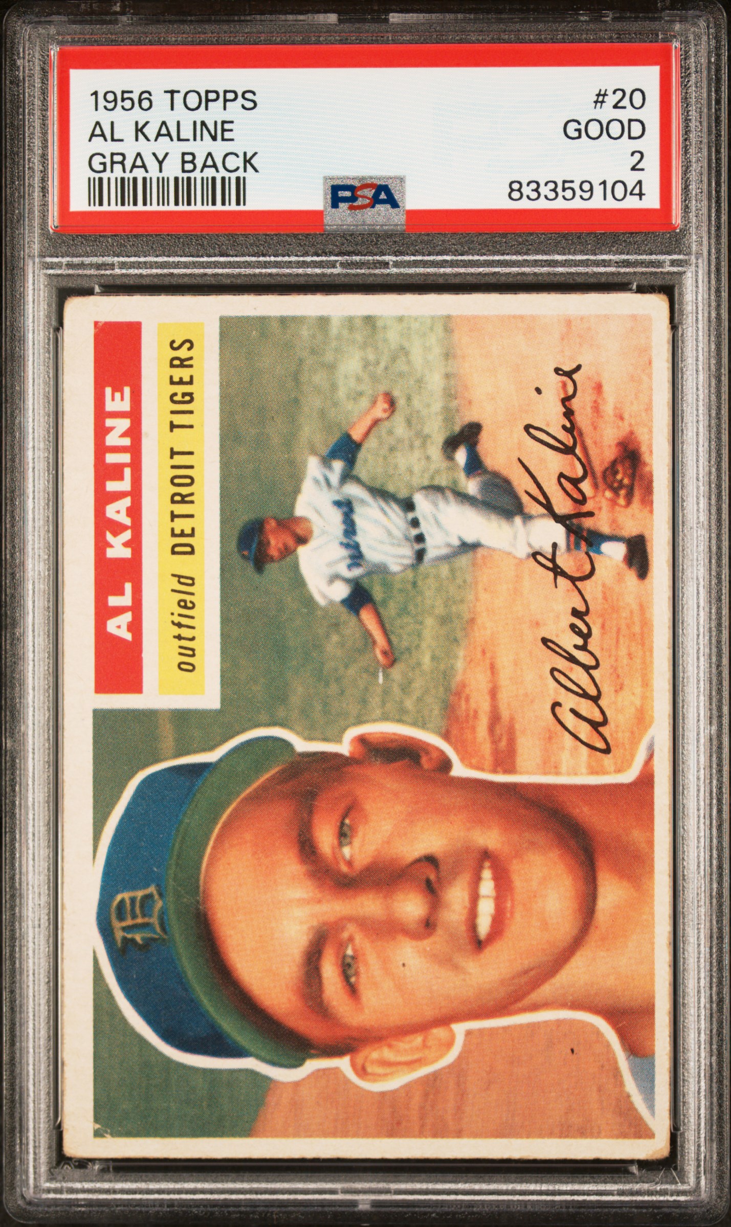 1956 TOPPS #20 AL KALINE GRAY BACK