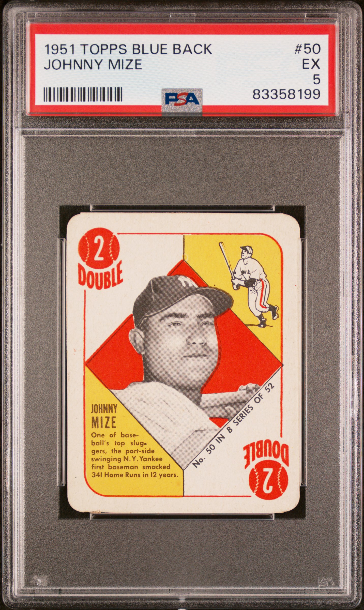 1951 TOPPS BLUE BACK #50 JOHNNY MIZE