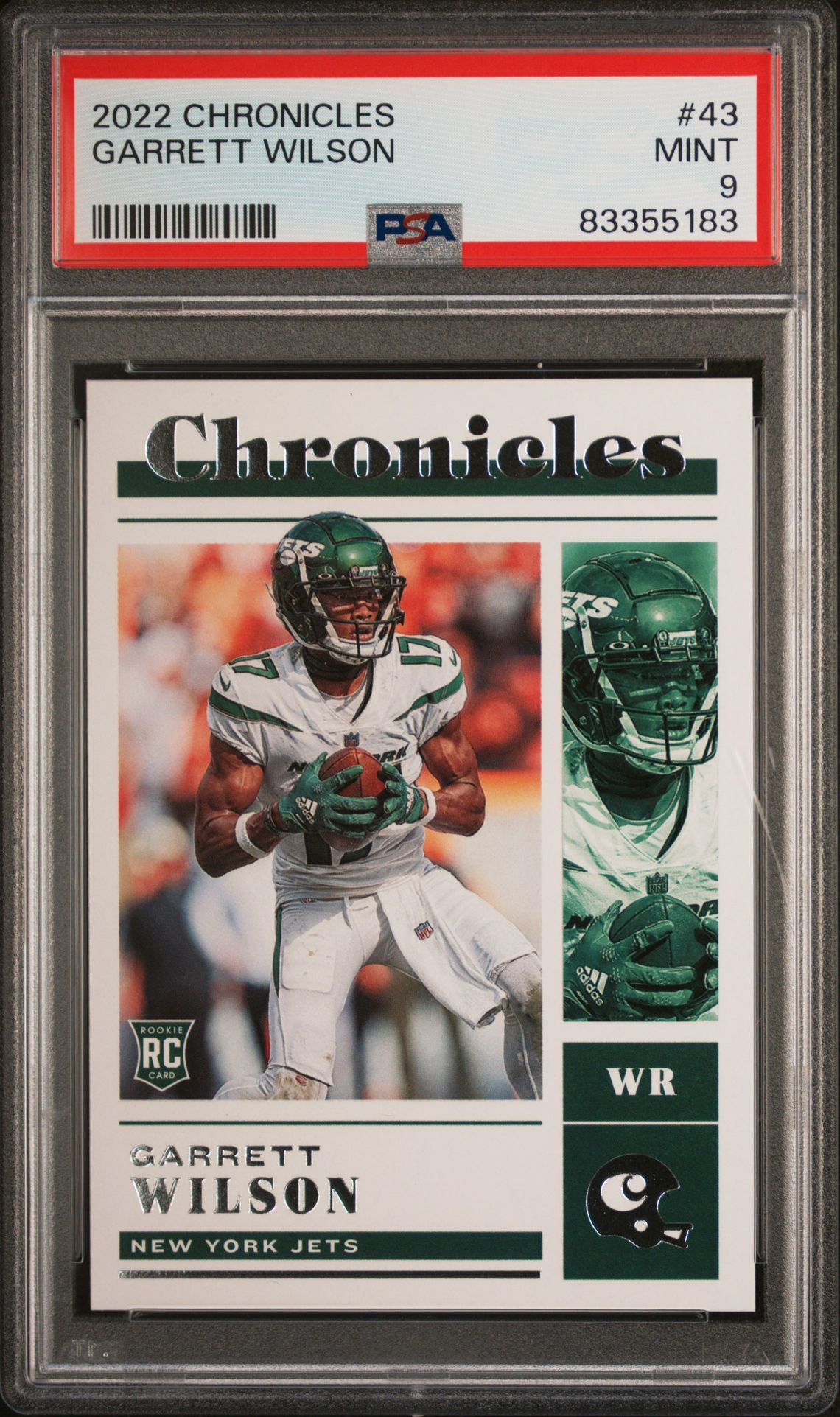 2022 Panini PANINI CHRONICLES BLUE #43 Garrett Wilson front