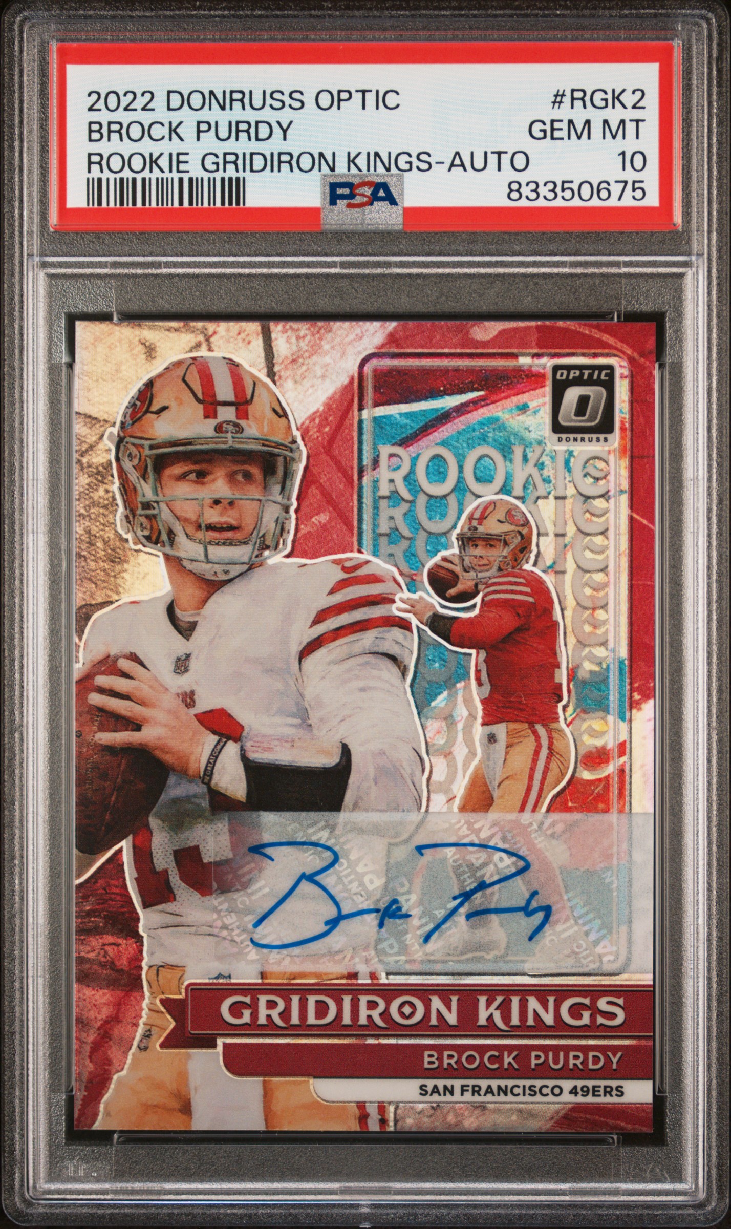 2022 PANINI DONRUSS OPTIC ROOKIE GRIDIRON KINGS #RGK2 BROCK PURDY ROOKIE GRIDIRON KINGS-AUTO