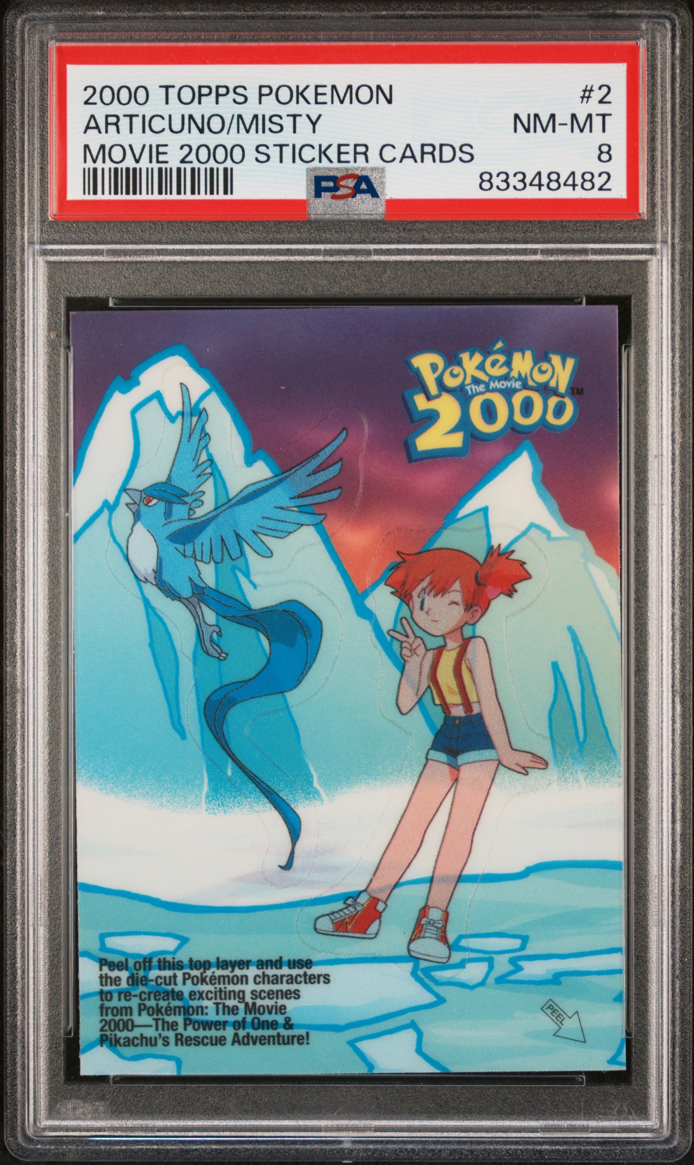 2000 TOPPS POKEMON THE MOVIE 2000 STICKER CARDS #2 ARTICUNO/MISTY MOVIE 2000 STICKER CARDS