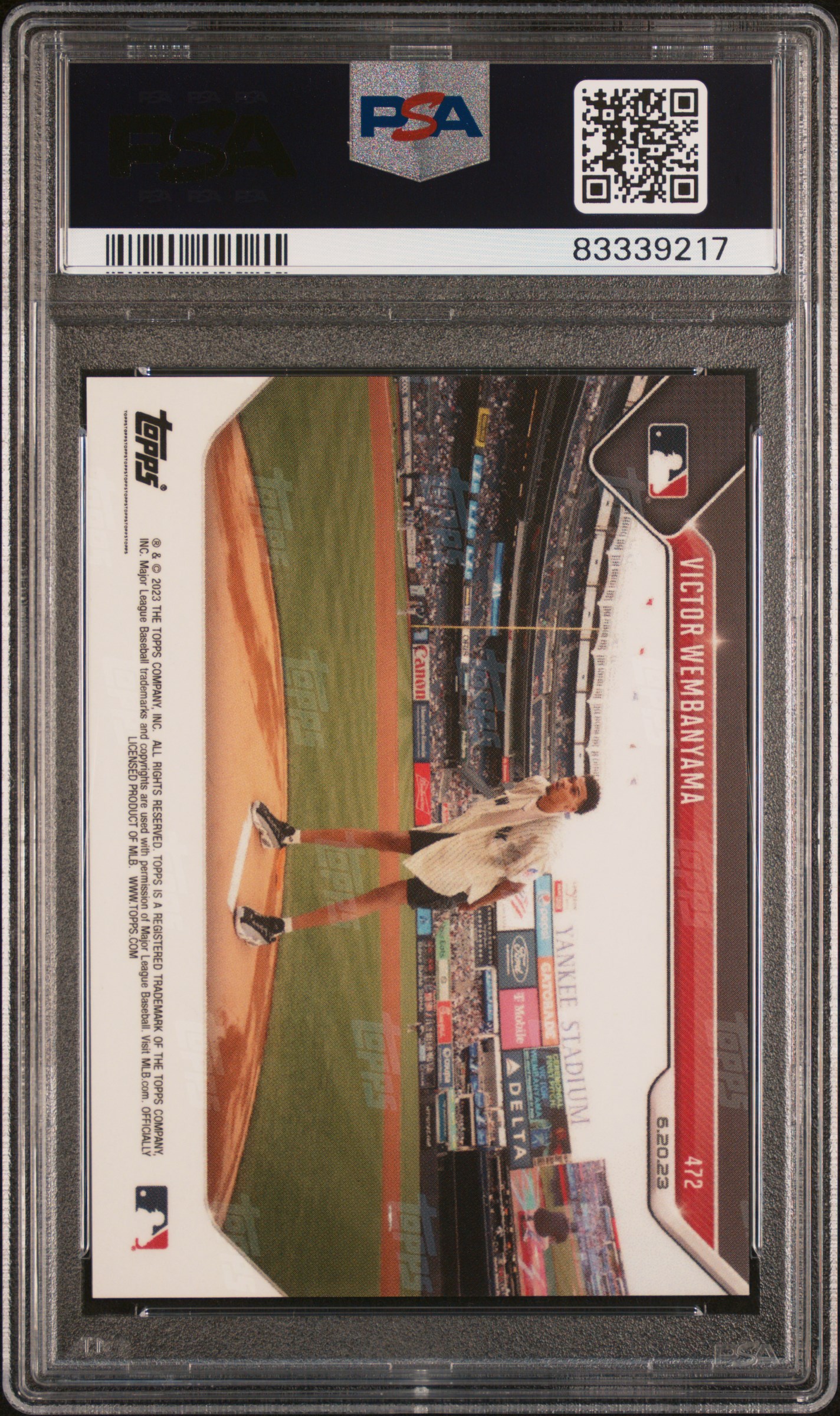 2023 Topps Now Victor Wembanyama #472 Gem Mt 10 back