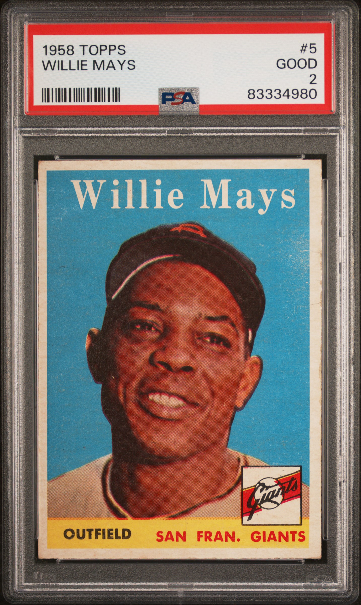 1958 Topps #5 Willie Mays – PSA GD 2