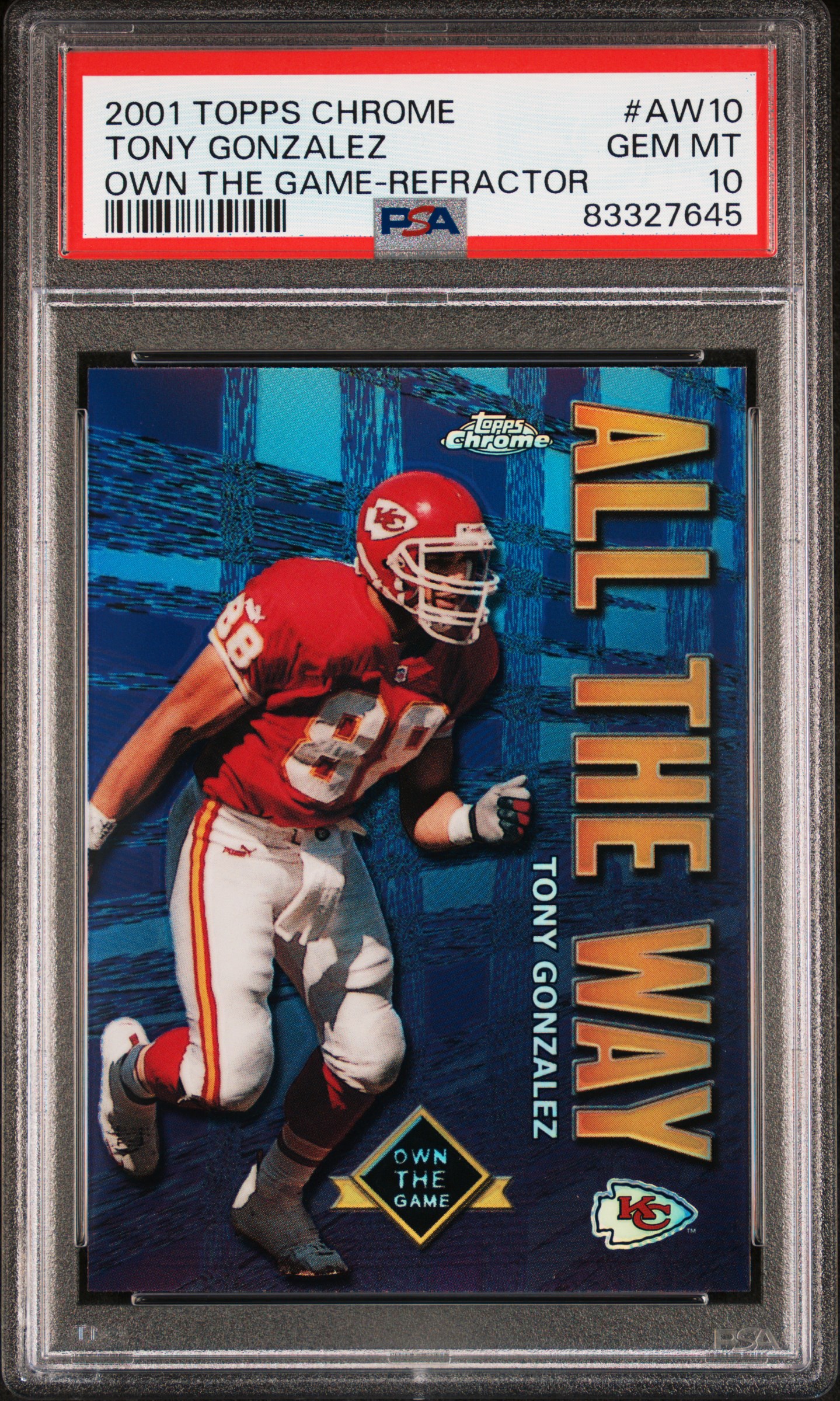 2001 TOPPS CHROME OWN THE GAME #AW10 TONY GONZALEZ OWN THE GAME-REFRACTOR