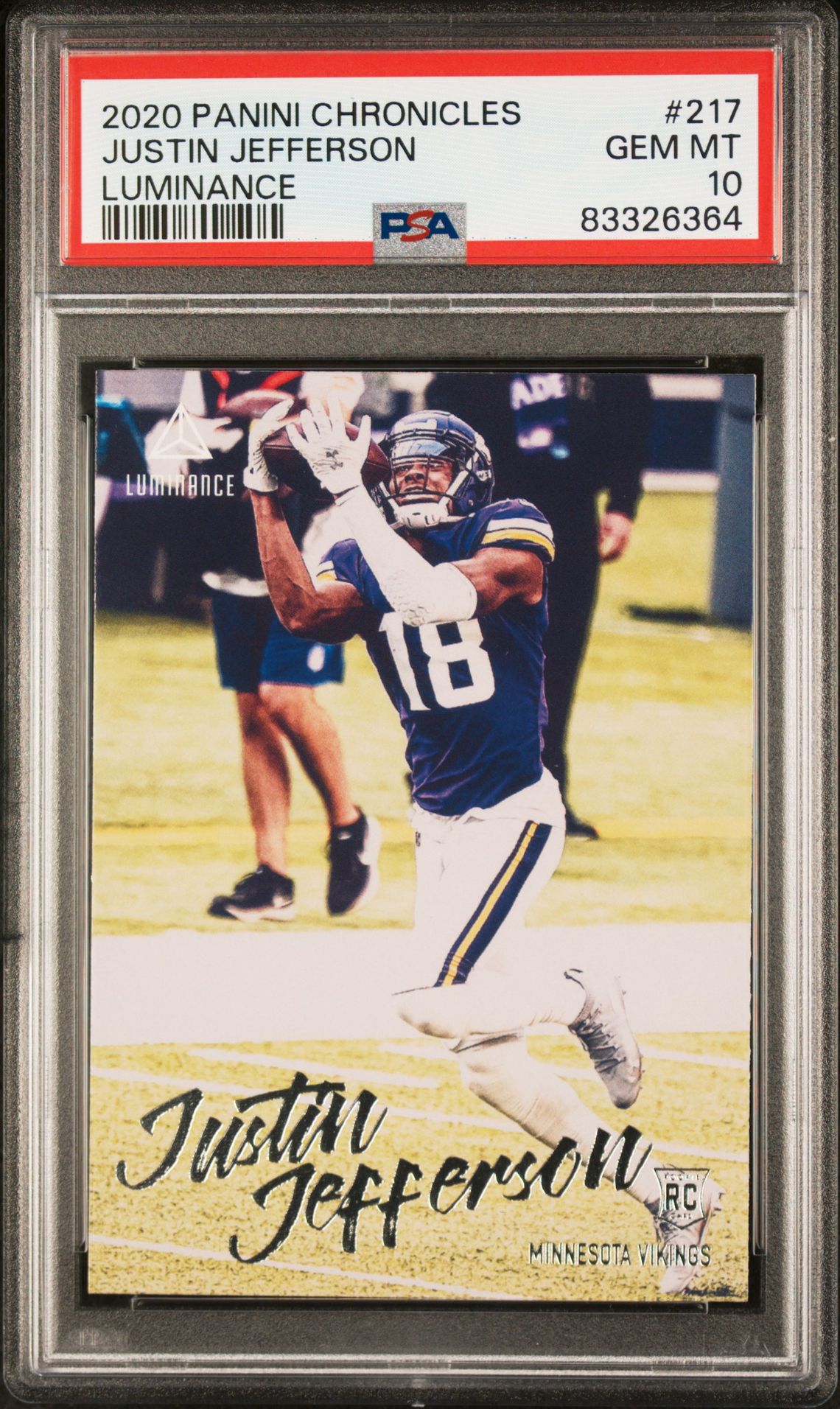 2020 Panini Chronicles Luminance Justin Jefferson #217 (Luminance) Gem Mt 10 front