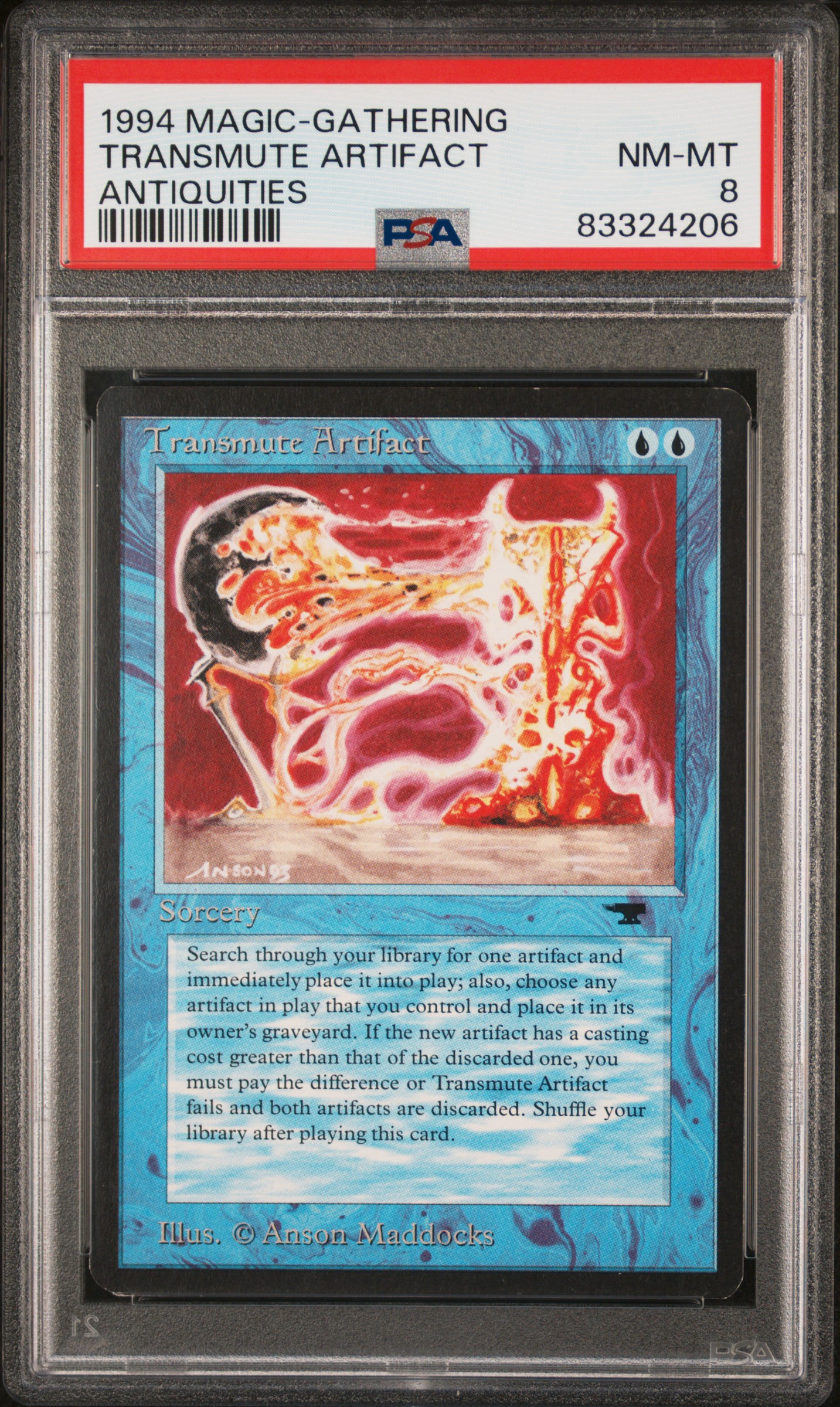 1994 Magic The Gathering Antiquities Transmute Artifact – PSA NM-MT 8