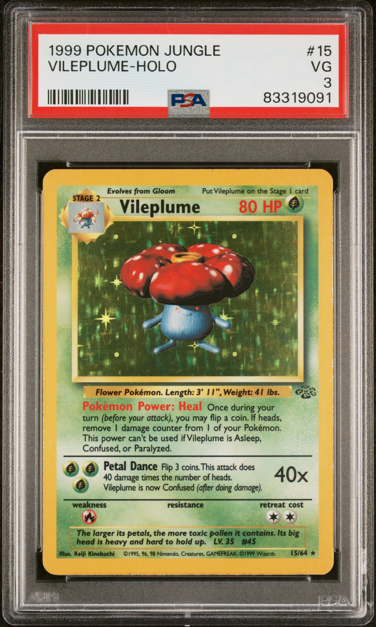 1999 POKEMON JUNGLE #15 VILEPLUME-HOLO