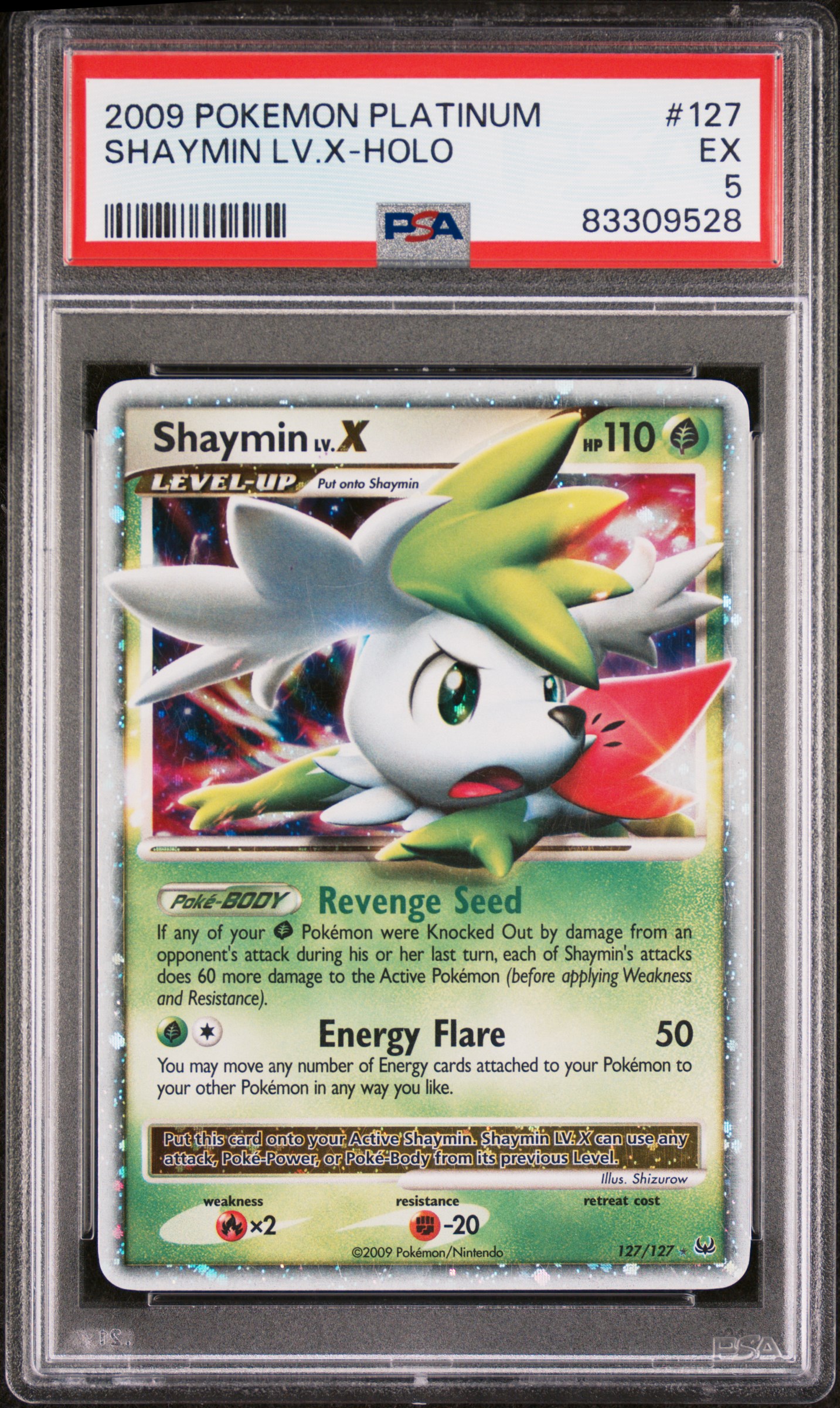 2009 POKEMON PLATINUM #127 SHAYMIN LV.X-HOLO