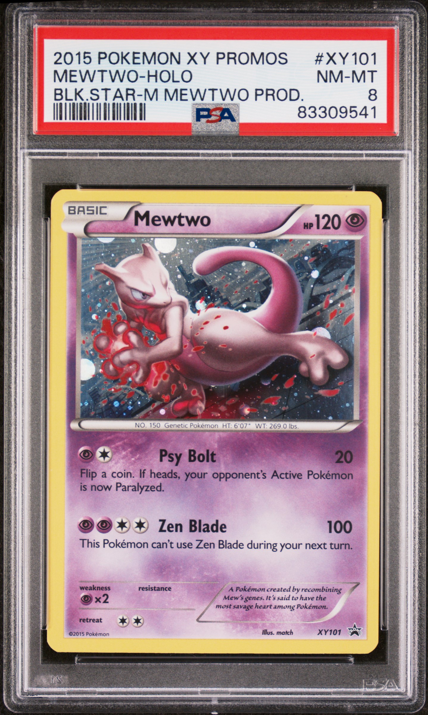 2015 #XY101 Mewtwo-Holo PSA 8 XY Black Star Promos Pokemon