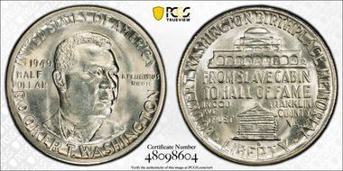 1949-S 50C Booker T. Washington MS66+