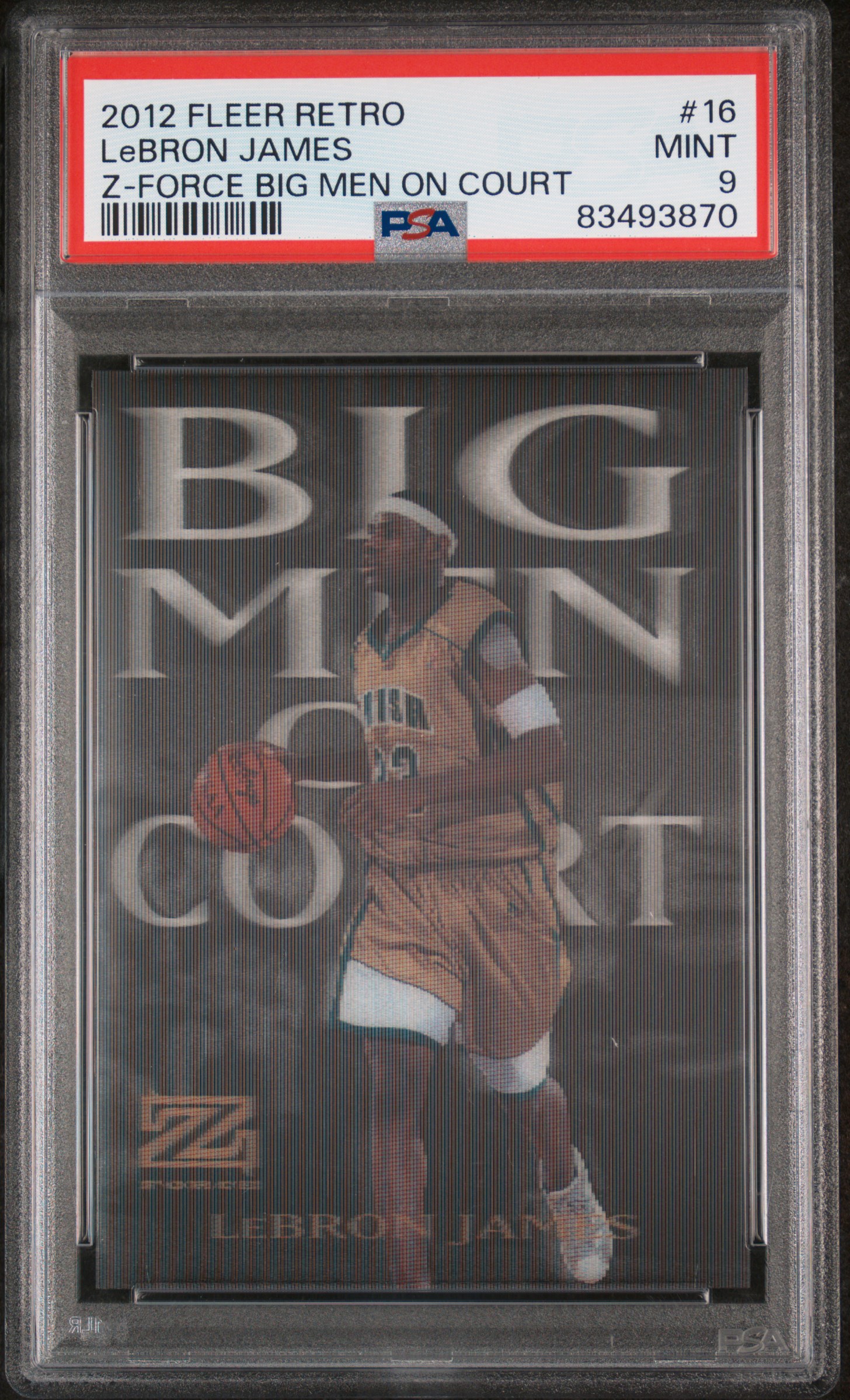 2012 FLEER RETRO Z-FORCE BIG MEN ON COURT #16 LeBRON JAMES Z-FORCE BIG MEN ON COURT