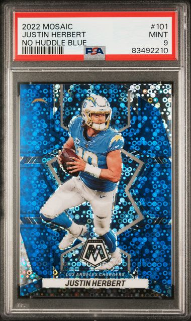 2022 Mosaic No Huddleblue No Huddle #101 Justin Herbert front