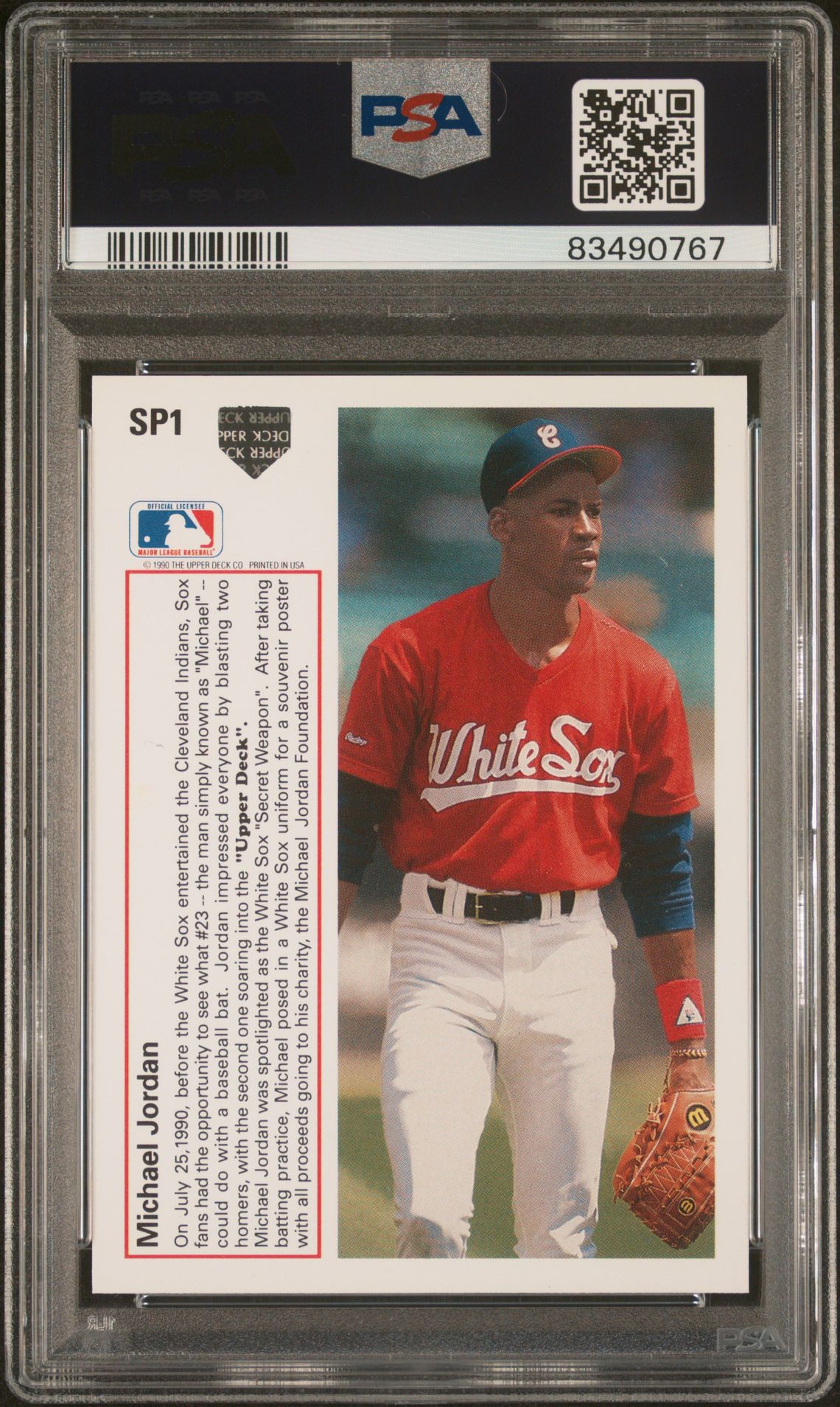 1991 Upper Deck Michael Jordan #Sp1 Gem Mt 10 back view - PSA certificate #83490767
