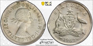 1962(m) 6D KM-58  Ag AU58