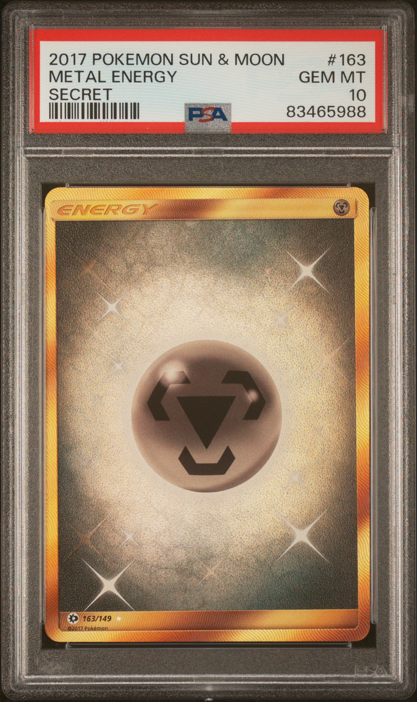2017 POKEMON SUN & MOON #163 METAL ENERGY SECRET