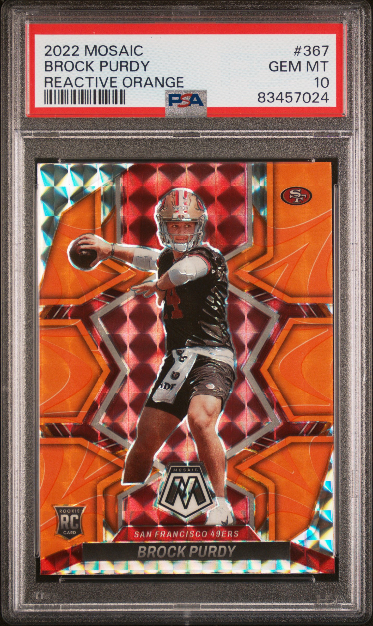 2022 PANINI MOSAIC #367 BROCK PURDY REACTIVE ORANGE