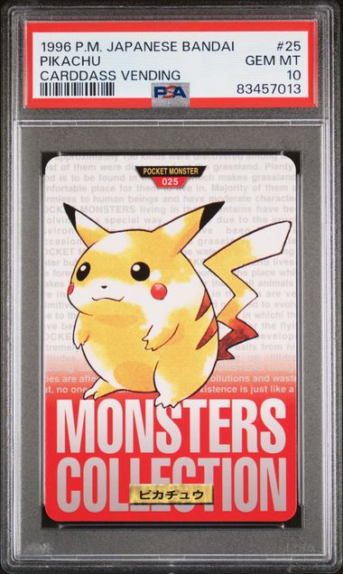 Pikachu card PSA 10, cert 83457013