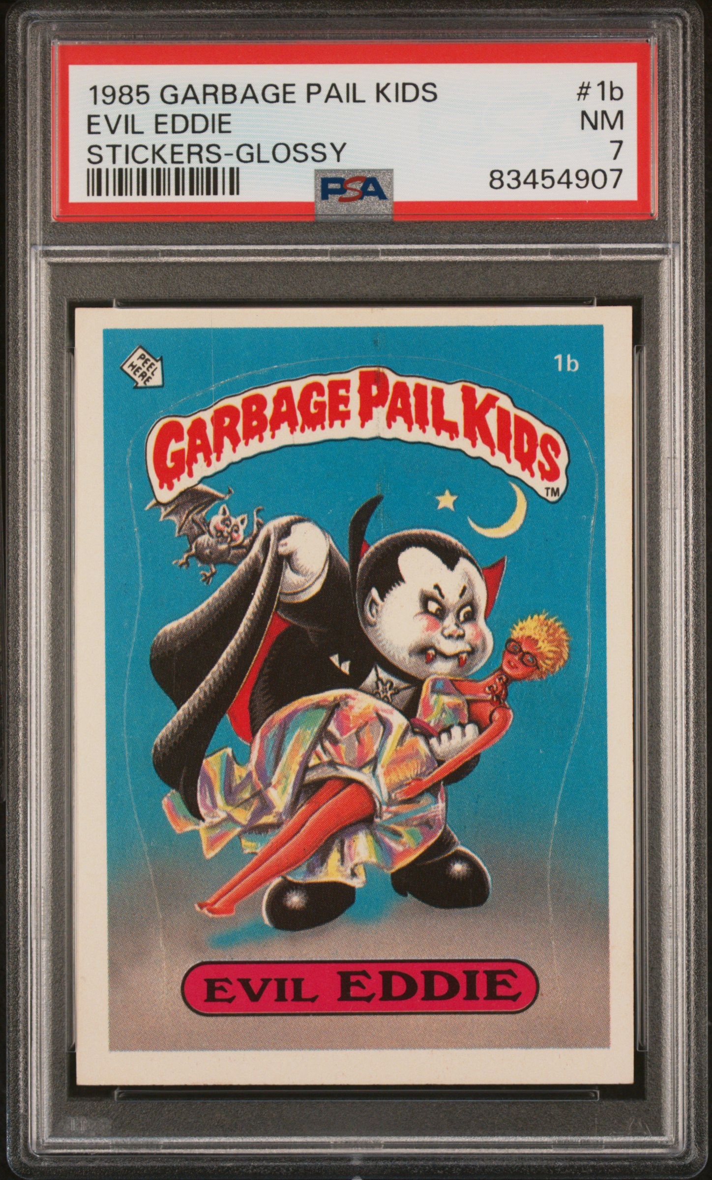 1985 GARBAGE PAIL KIDS STICKERS #1b EVIL EDDIE STICKERS-GLOSSY