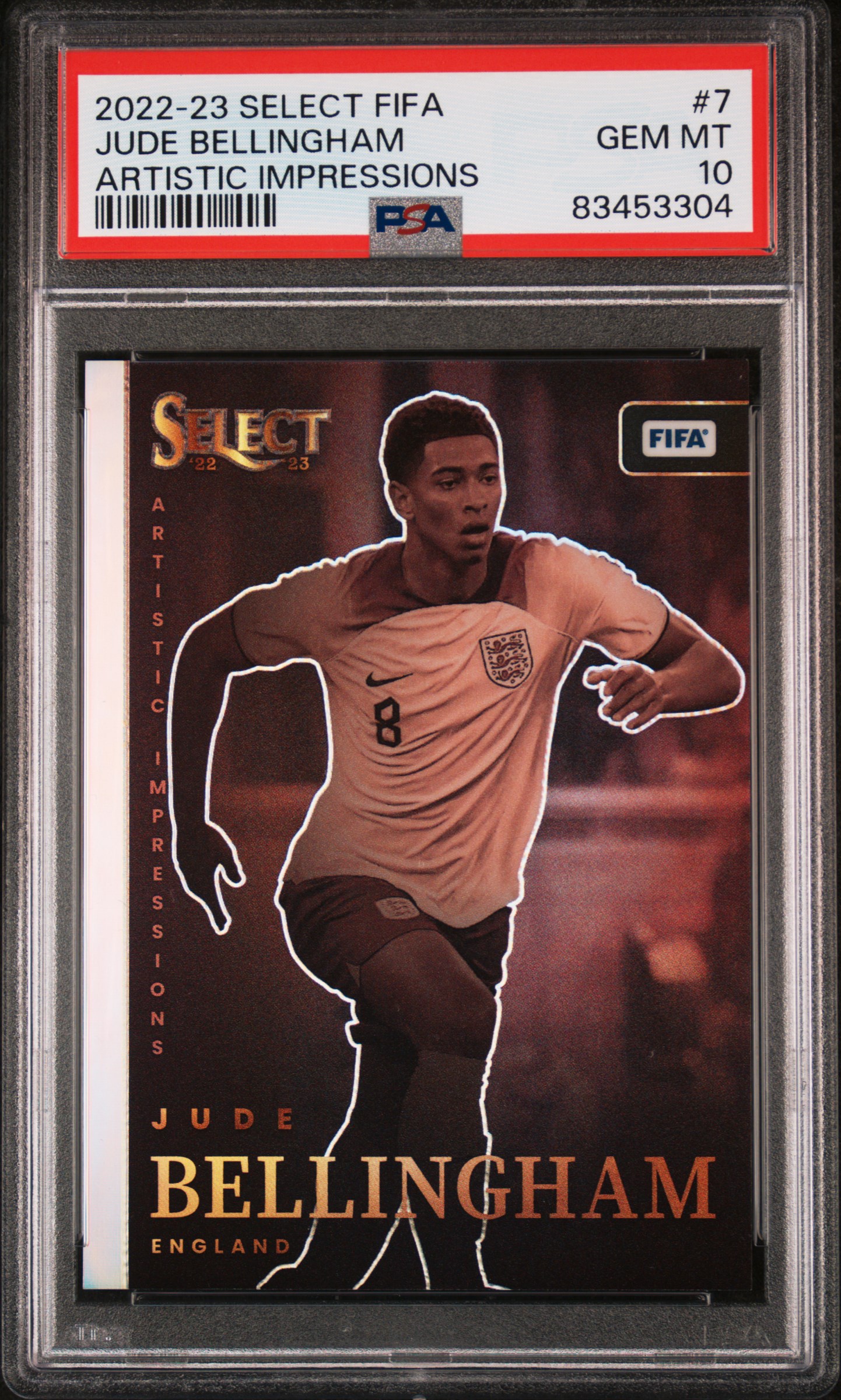 2022 Panini Select FIFA Artistic Impressions #7 Jude Bellingham – PSA GEM MT 10